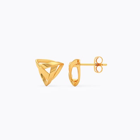 Auric Triangle 9KT Gold Stud Earrings
