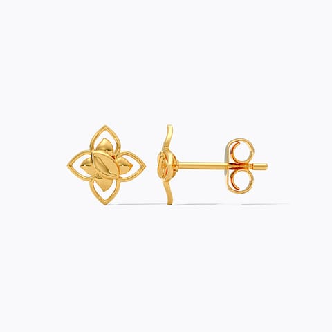 Serene Bloom 9KT Gold Stud Earrings