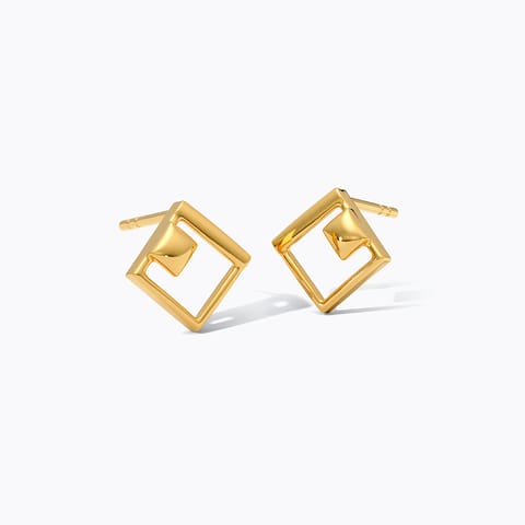 Textured Square 9KT Gold Stud Earrings Textured Square 9KT Gold Stud Earrings