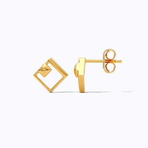 Textured Square 9KT Gold Stud Earrings Textured Square 9KT Gold Stud Earrings