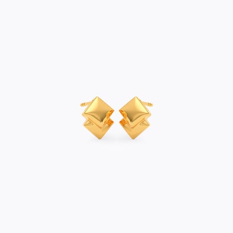 Emboss Quad 9KT Gold Stud Earrings Emboss Quad 9KT Gold Stud Earrings