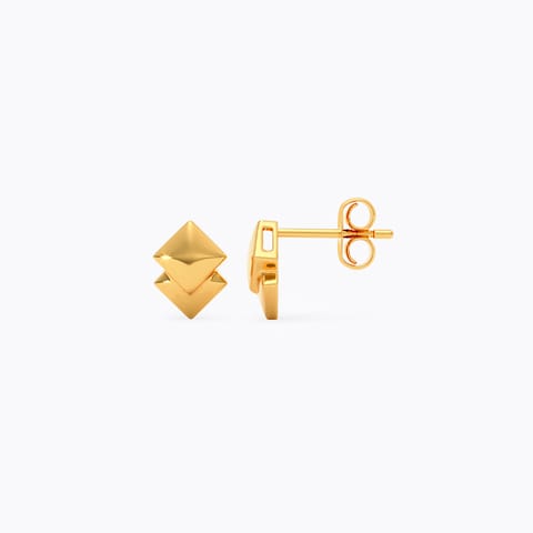Emboss Quad 9KT Gold Stud Earrings Emboss Quad 9KT Gold Stud Earrings