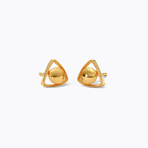 Embossed Trinagle 9KT Gold Stud Earrings Embossed Trinagle 9KT Gold Stud Earrings