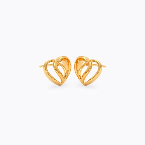 Heart Cutout 9KT Gold Stud Earrings Heart Cutout 9KT Gold Stud Earrings