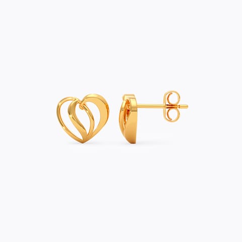 Heart Cutout 9KT Gold Stud Earrings Heart Cutout 9KT Gold Stud Earrings