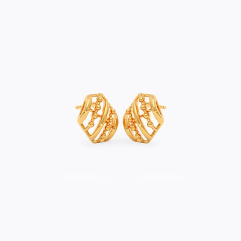 Hexa Cuts 9KT Gold Stud Earrings Hexa Cuts 9KT Gold Stud Earrings