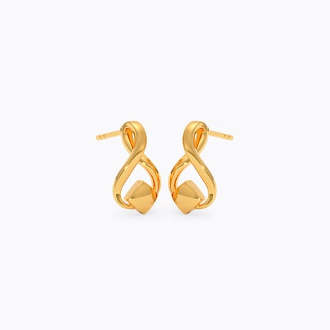 Twisted Texture 9KT Gold Stud Earrings