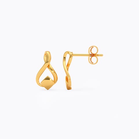 Twisted Texture 9KT Gold Stud Earrings