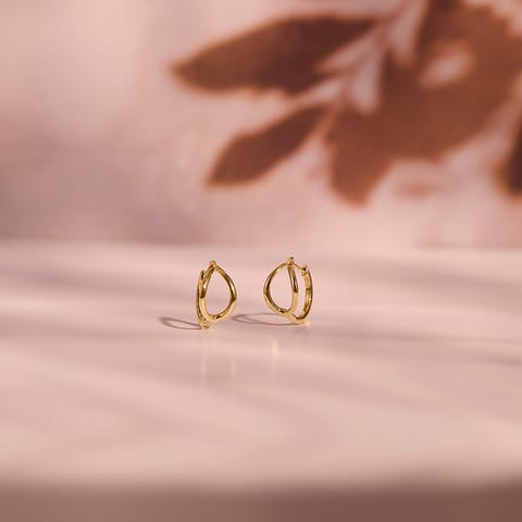Subtle Pear Gold Hoop Earrings