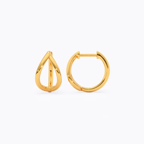 Subtle Pear Gold Hoop Earrings