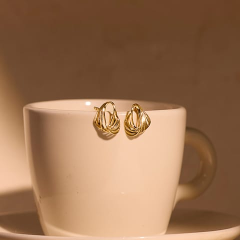 Couture Weave 9KT Gold Stud Earrings