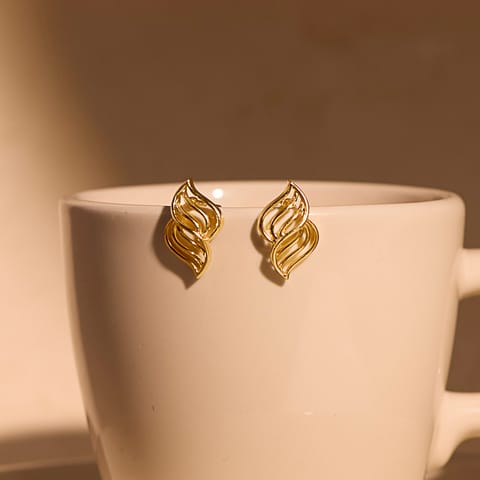 Cutout Waves 9KT Gold Stud Earrings