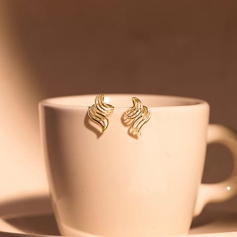 Cutout Crest 9KT Gold Stud Earrings
