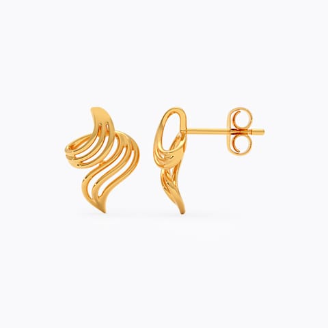 Cutout Crest 9KT Gold Stud Earrings