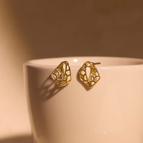 Auric Mosaic 9KT Gold Stud Earrings