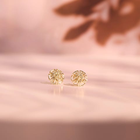 Floral Finesse 9KT Gold Stud Earrings