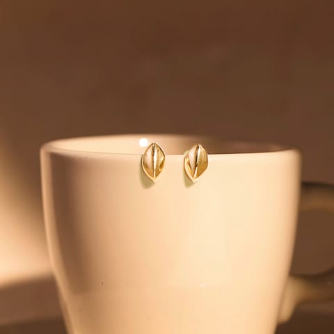 Oval Bleam 9KT Gold Stud Earrings