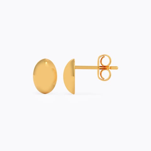 Oval Bleam 9KT Gold Stud Earrings