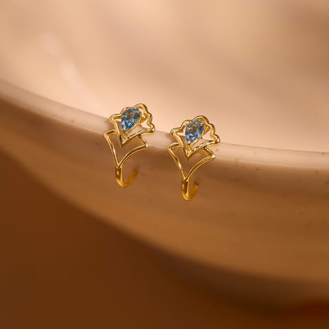 Scallop Blue 9KT Gemstone Hoop Earrings Scallop Blue 9KT Gemstone Hoop Earrings