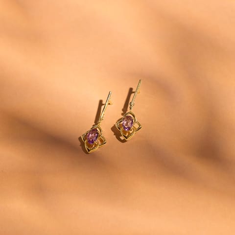Purple Cleef 9KT Gemstone Drop Earrings Purple Cleef 9KT Gemstone Drop Earrings
