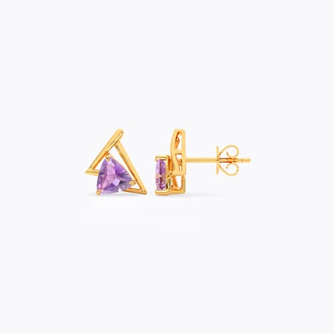 Purple Prism 9KT Gemstone Stud Earrings