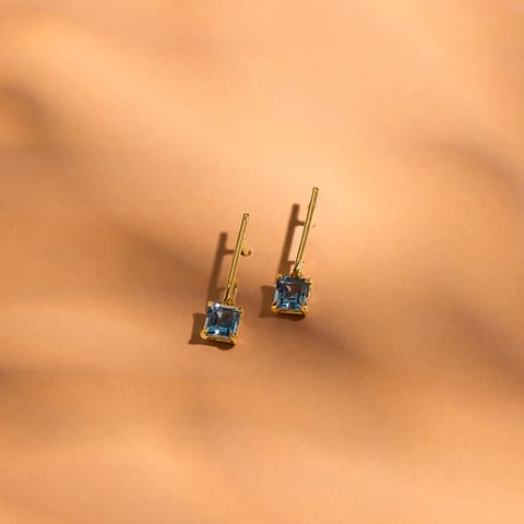 Dancing Azure 9KT Gemstone Drop Earrings