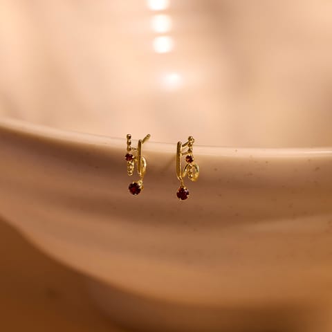 Beaded Shine 9KT Gemstone Hoop Earrings Beaded Shine 9KT Gemstone Hoop Earrings