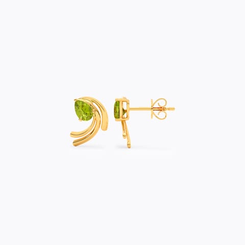 Jade Arc 9KT Gemstone Stud Earrings