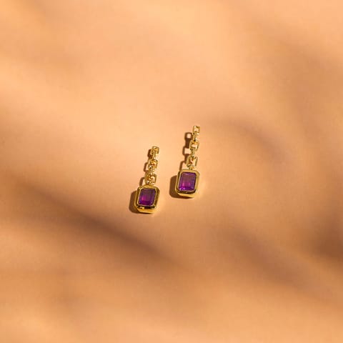 Purple Links 9KT Gemstone Drop Earrings Purple Links 9KT Gemstone Drop Earrings
