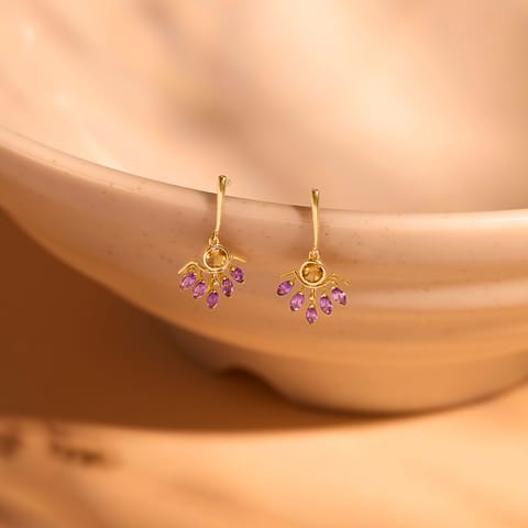 Contrast Bliss 9KT Gemstone Drop Earrings