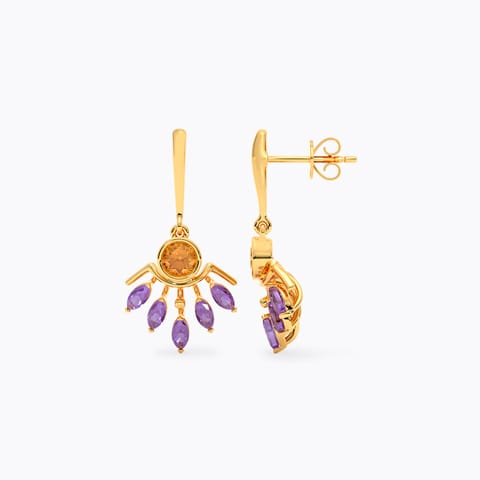 Contrast Bliss 9KT Gemstone Drop Earrings