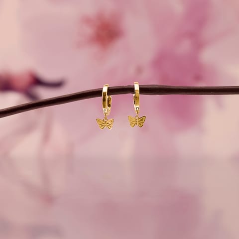 Swinging Flutter Gold Hoop Earrings Swinging Flutter Gold Hoop Earrings