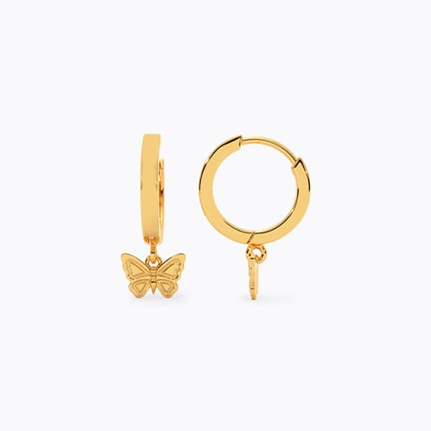 Swinging Flutter Gold Hoop Earrings