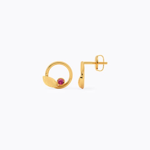 Ruby Loop Gemstone Stud Earrings Ruby Loop Gemstone Stud Earrings