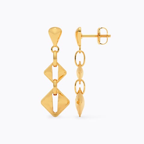 Swaying Squares Gold Drop Earrings Swaying Squares Gold Drop Earrings