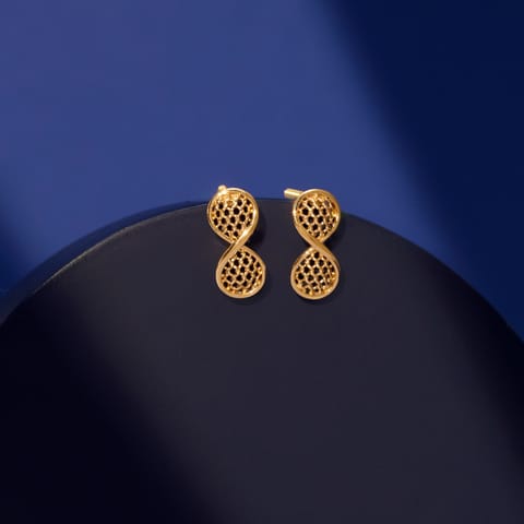 Aurum Weave Gold Stud Earrings