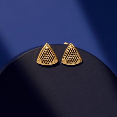 Luxe Mesh Gold Stud Earrings