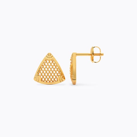 Luxe Mesh Gold Stud Earrings