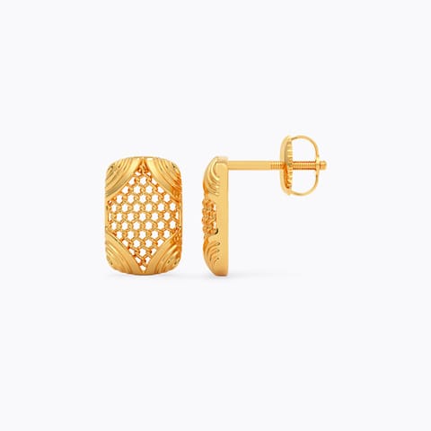 Imperial Mesh Gold Stud Earrings Imperial Mesh Gold Stud Earrings