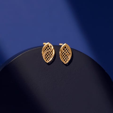 Petal Weave Gold Stud Earrings