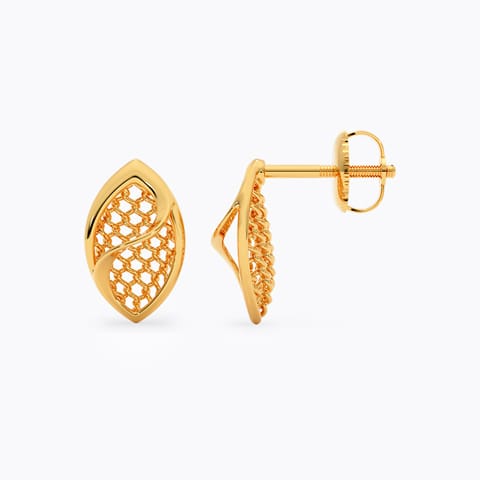 Petal Weave Gold Stud Earrings Petal Weave Gold Stud Earrings