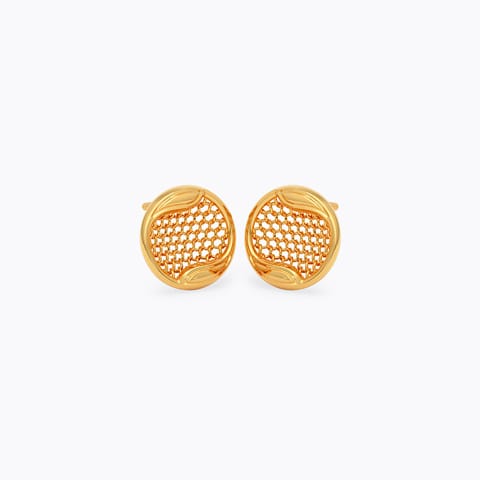 Sun Woven Gold Stud Earrings