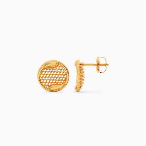Sun Woven Gold Stud Earrings