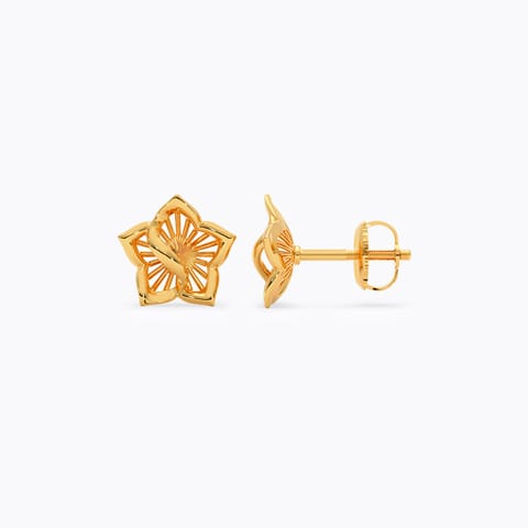 Floral Swirl Gold Stud Earrings Floral Swirl Gold Stud Earrings