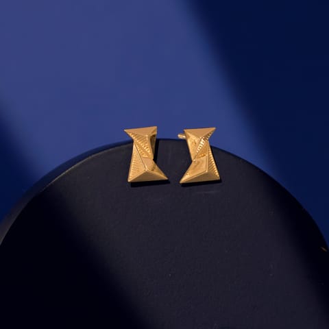 Edgy Gleam Gold Stud Earrings