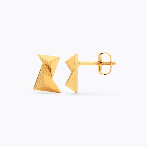 Edgy Gleam Gold Stud Earrings Edgy Gleam Gold Stud Earrings