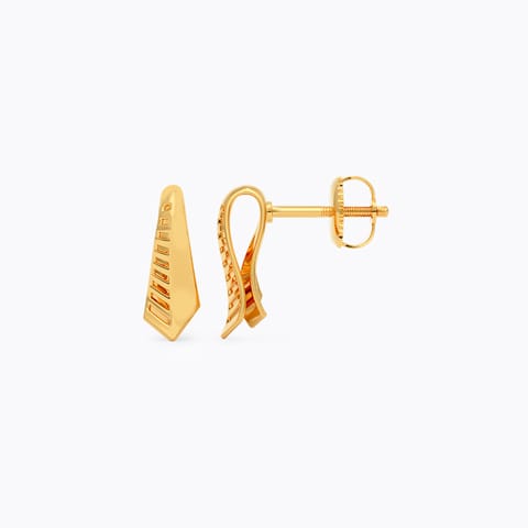 Cosmic Texture Gold Stud Earrings