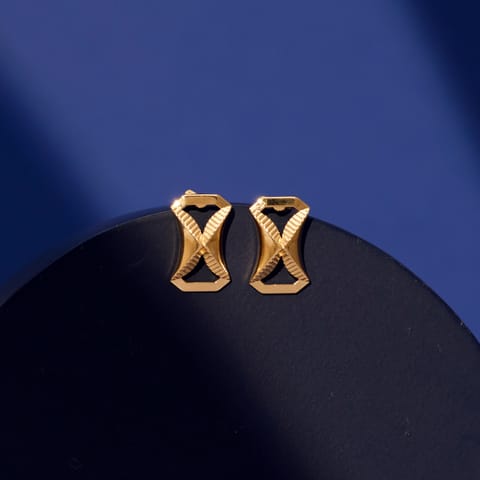 Radiant Square Gold Stud Earrings