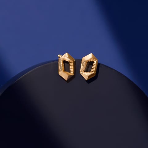 Aurelia Hex Gold Stud Earrings