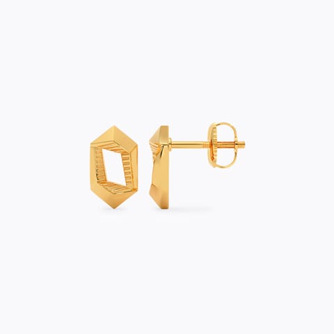 Aurelia Hex Gold Stud Earrings Aurelia Hex Gold Stud Earrings
